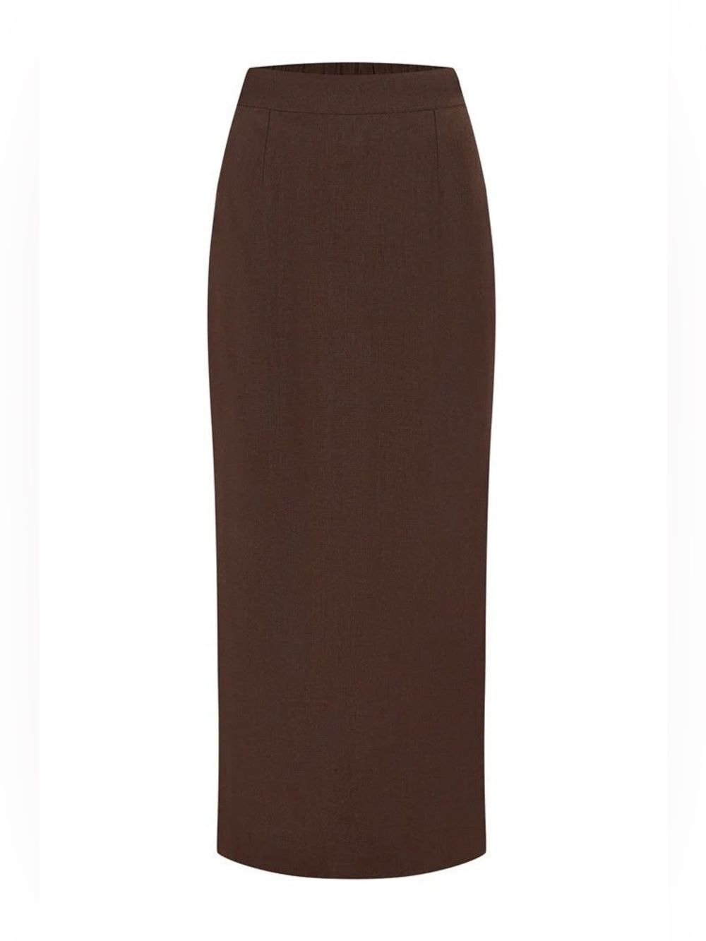 NWT POSSE Emma Linen Pencil skirt in chocolate brown - Picture 6 of 10